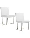 Pangea Home Dexter Side Chair White Pu (set Of 2) In White