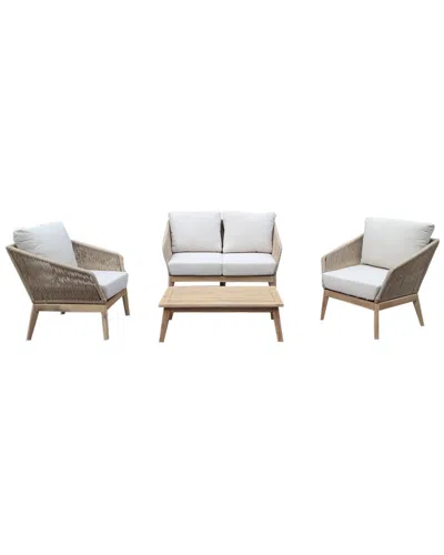 Pangea Home Diego 4pc Outdoor Sofa Set In Brown