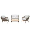 Pangea Home Diego 4pc Sofa Set, Beige