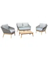 Pangea Home Diego 4pc Sofa Set,grey