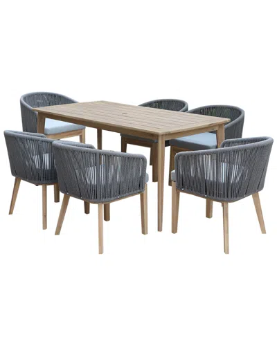 Pangea Home Diego 7pc Dining Set In Gray