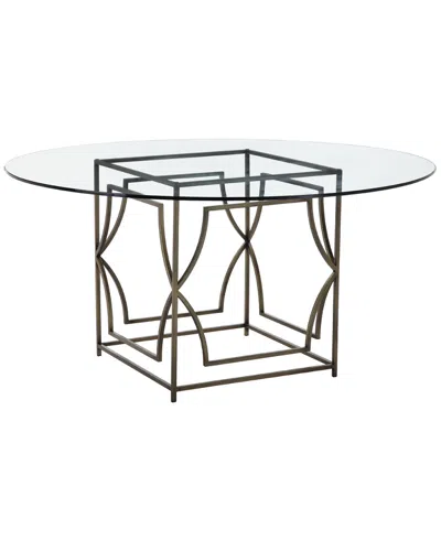 Pangea Home Edward Brass Dining Table In Black