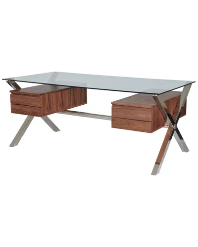 Pangea Home Ella Large Desk In Brown