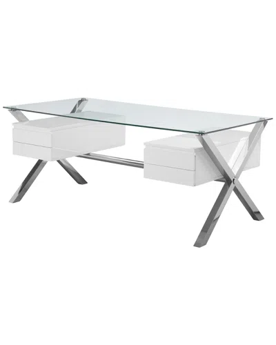 Pangea Home Ella Large Desk In White