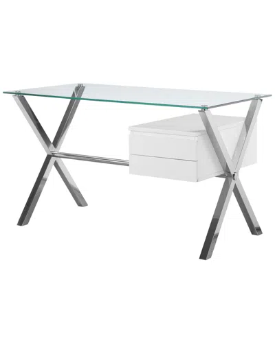 Pangea Home Ella Small Desk In Silver