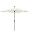 Pangea Home Ella Umbrella, Andoized Aluminum Pole White Fabric In Silver
