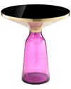 Pangea Home Gbelinda Side Table Purple Glass In Gold