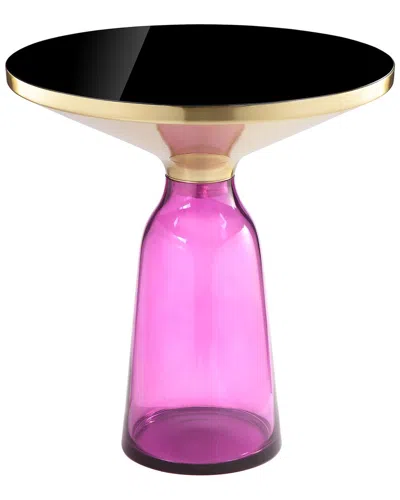 Pangea Home Gbelinda Side Table Purple Glass In Gold