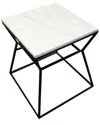 Pangea Home Geo Side Table Frame With Marbel Top