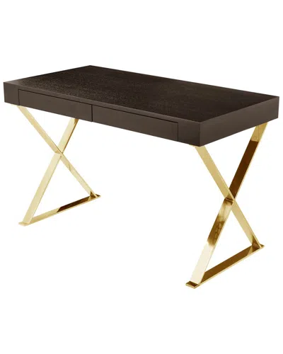 Pangea Home Gold Alexa Desk In Black