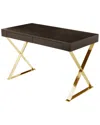 Pangea Home Gold Alexa Desk In Black
