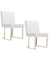 Pangea Home Gold Dexter Side Chair White (set Of 2) In White