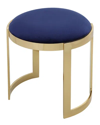 Pangea Home Gold Frame Orion Stool In Blue