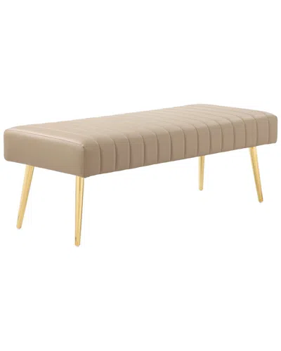 Pangea Home Gold Hilda Bench In Beige