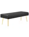 Pangea Home Gold Hilda Bench In Black