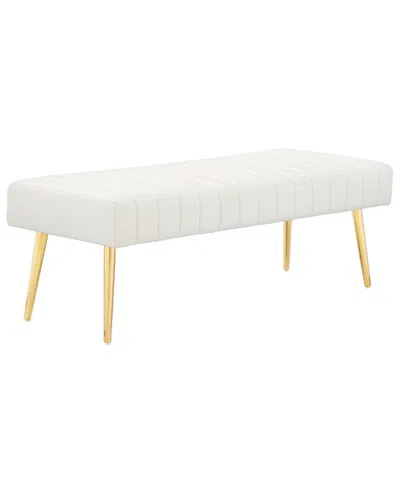 Pangea Home Gold Hilda Bench In White