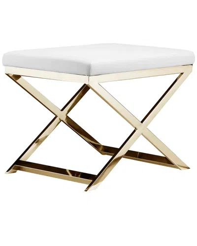 Pangea Home Gold Lexi Stool In White