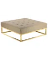 Pangea Home Gold Pippa Ottoman In Beige