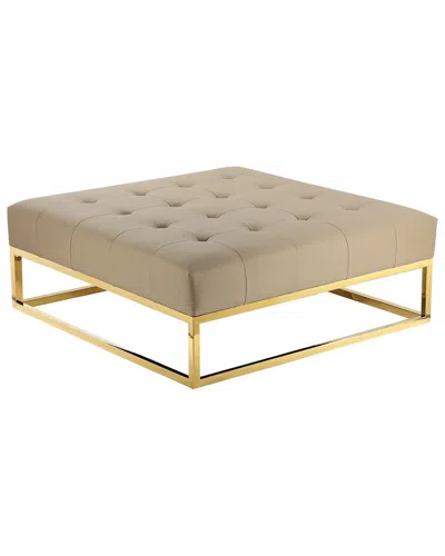 Pangea Home Gold Pippa Ottoman In Beige