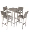Pangea Home 5pc Barstool Set In Grey