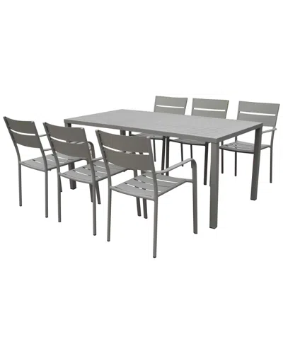 Pangea Home Indoor/outdoor 7pc South Beach Dining Set In Gray