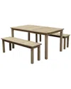 Pangea Agua 3pc Dining Bench Set