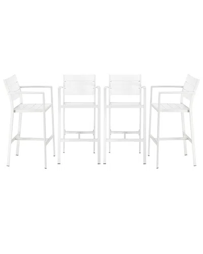 Pangea Home Betty Set Of 4 Arm Bar Stools In White