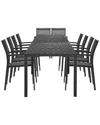 Pangea Home Indoor/outdoor David 14pc Dining Set In Black