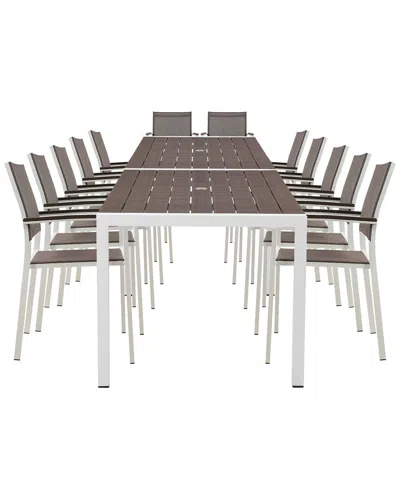 Pangea Home Indoor/outdoor David 14pc Dining Set In Brown