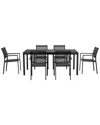 Pangea Home Indoor/outdoor David 7pc Dining Set In Black