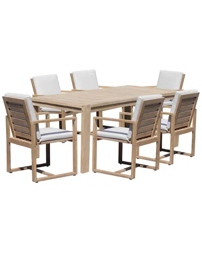 Pangea Home Indoor/outdoor Harbor 7pc Dining Table In White