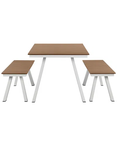 Pangea Home Indoor/outdoor Jack 3pc Dining Set In Brown