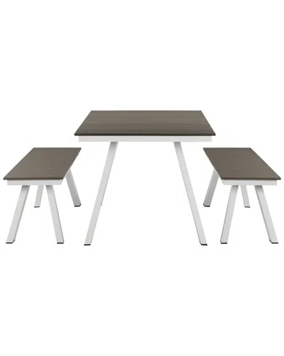 Pangea Home Indoor/outdoor Jack 3pc Dining Set In Gray