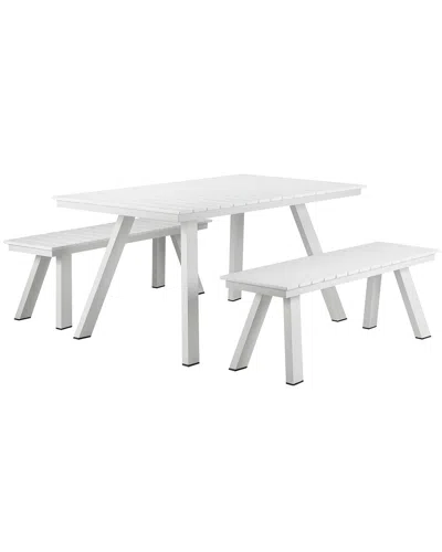 Pangea Home Indoor/outdoor Jack 3pc Dining Set In White