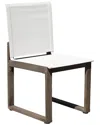 Pangea Home Indoor/outdoor Set Of 4 Vicky Arm Chairs, Brown Frame White Textilene In Grey