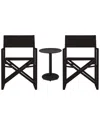 Pangea Home Sunset 3pc Bistro Set In Black