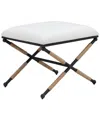 Pangea Home Jaipur Boucle Stool In White
