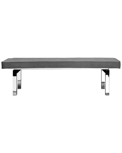 Pangea Home Lina Tufted Bench In Gray
