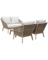 Pangea Home Lola 4pc Outdoor Sofa Set In Brown