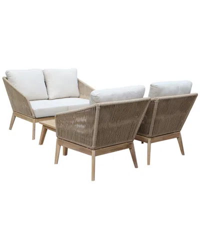 Pangea Home Lola 4pc Outdoor Sofa Set In Brown