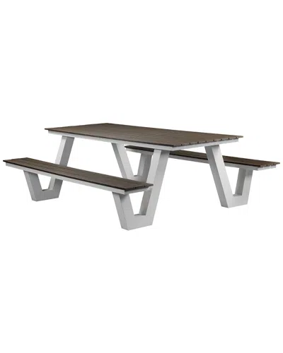 Pangea Home Lukas Outdoor Picnic Table In Gray