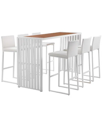 Pangea Home Milo 7pc Outdoor Bar In White