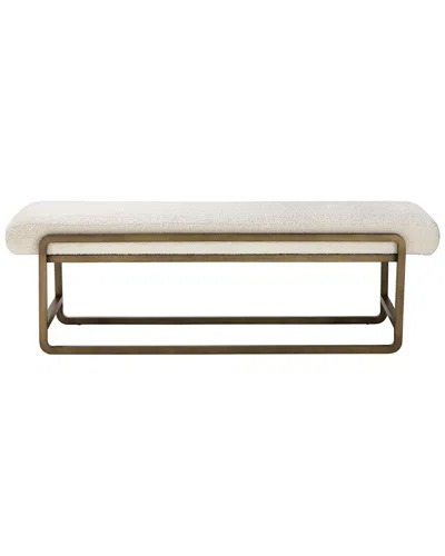 Pangea Home Nik Bench In Ivory