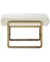 Pangea Home Nik Stool Ivory In Gold