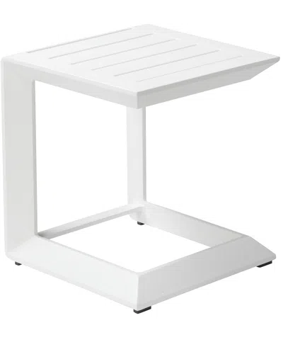 Pangea Home Outdoor Leaf Side Table In White