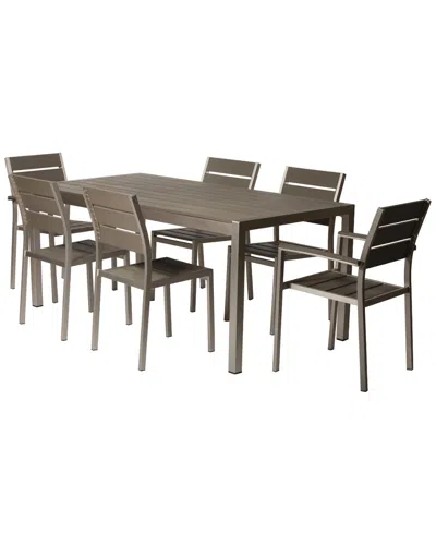 Pangea Home Roy 7pc Outdoor Dining Set In Brown