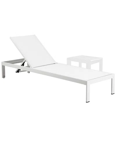Pangea Home Sally Lounger & Side Table In White