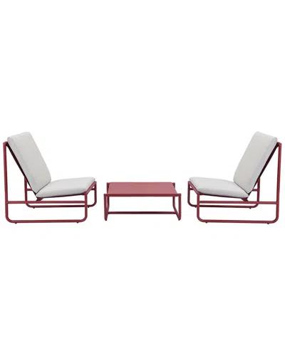 Pangea Home Sean 3pc Outdoor Set In Red