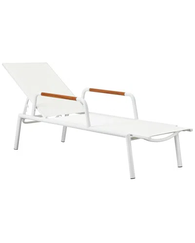 Pangea Home Set Of 2 Dean Outdoor Arm Loungers In White