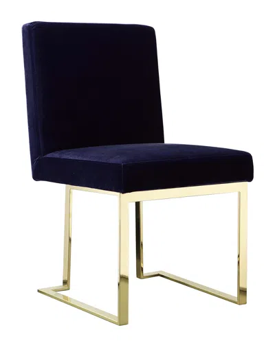 Pangea Home Set Of 2 Gold Dexter Side Chairs In Blue